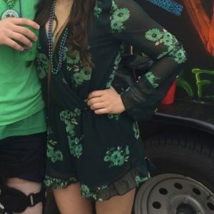 Green Floral Romper